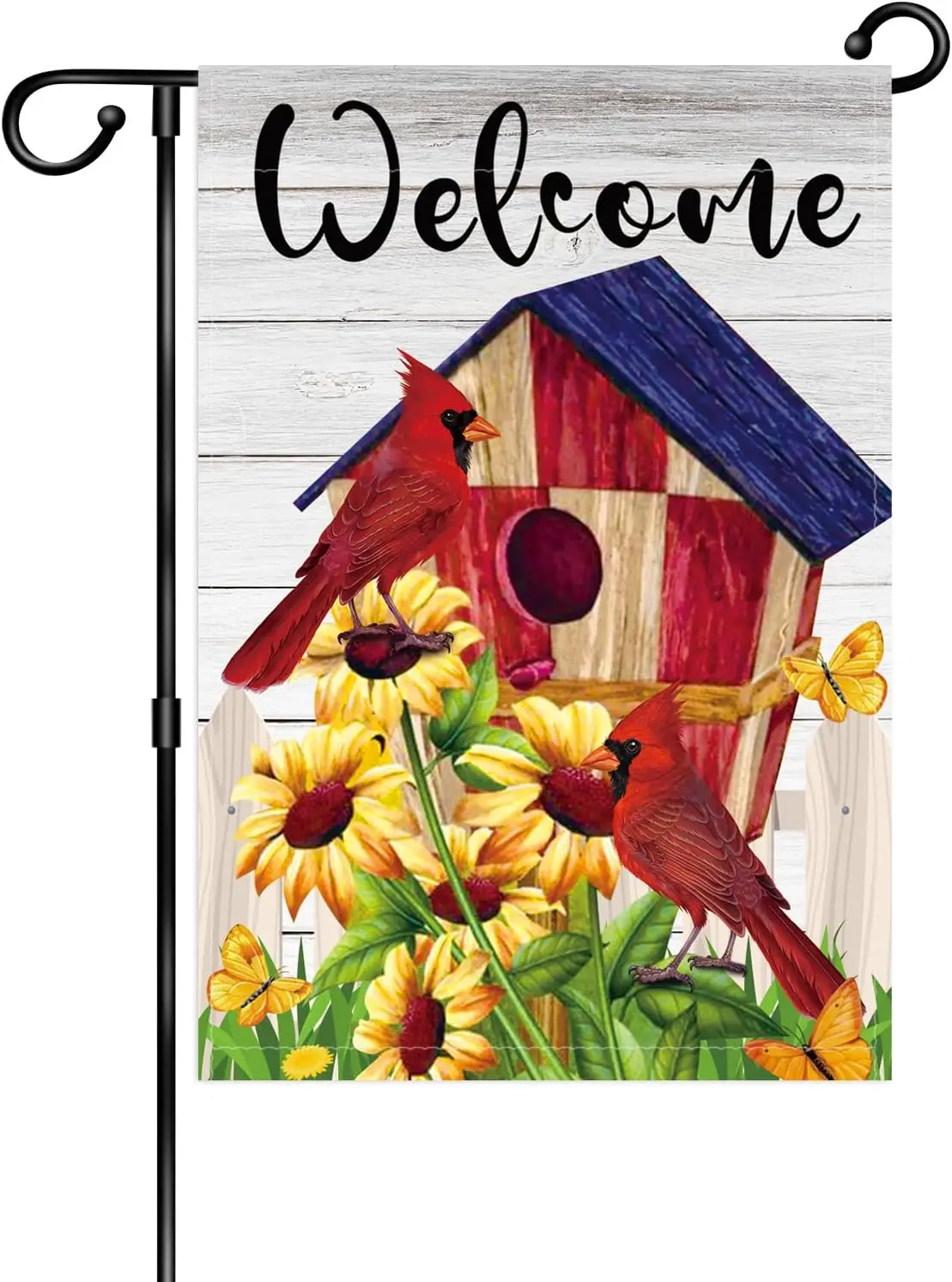 WHPCT Sunflowers & Cardinal Welcome Garden Flag,Summer Decorations, Easter, Home Decor, Garden Decor, Fundraiser, Office, Gr