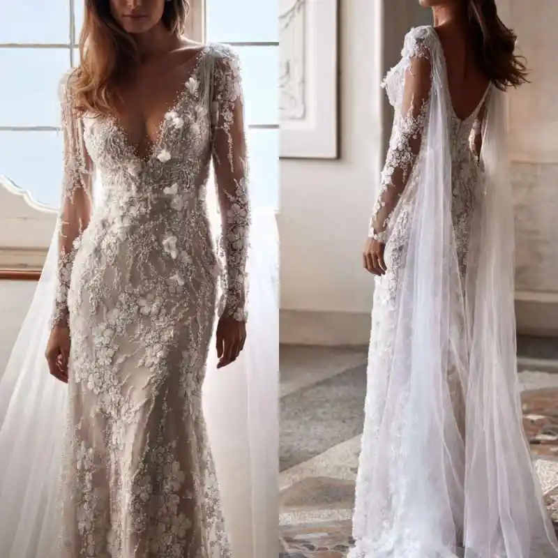 

Elegant Sheath Gown Wedding Dresses Appliques Pattern Lace Bridal Gowns Big Size Boat Neck Vestidos De Novia Custom Size Colour