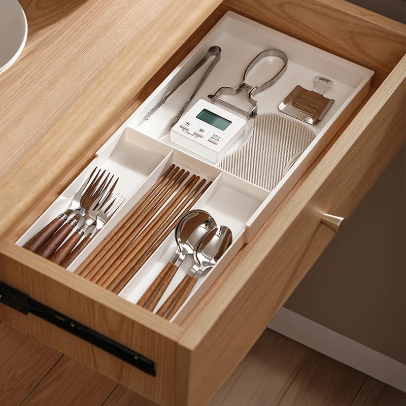 Kitchen Cabinet Drawer Organizer Stretchable Multifunctional Kitchen Utensils Storage Tray Kitchenware Classified Organizer Tray