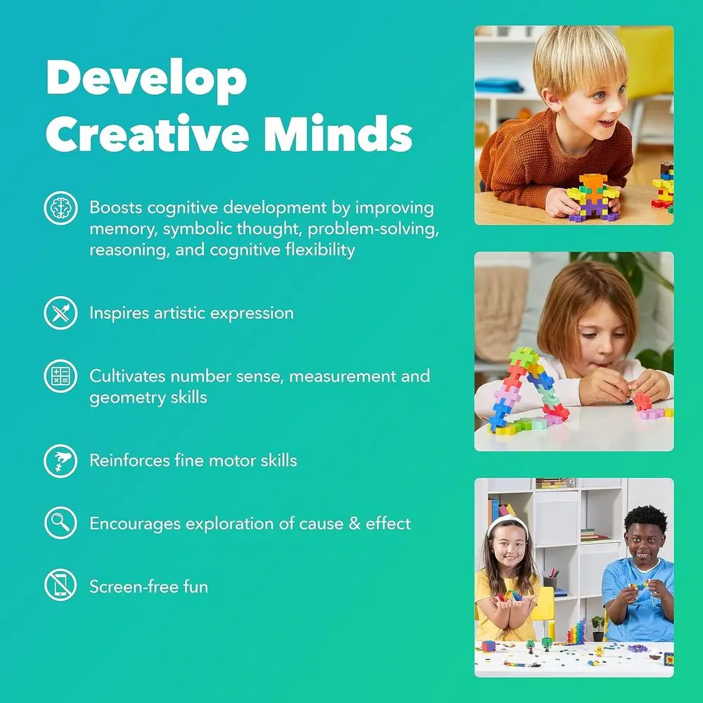 مجموعة بناء ضخمة مكونة من 200 قطعة - ألوان أساسية - لعبة تعليمية STEM/STEAM للأطفال