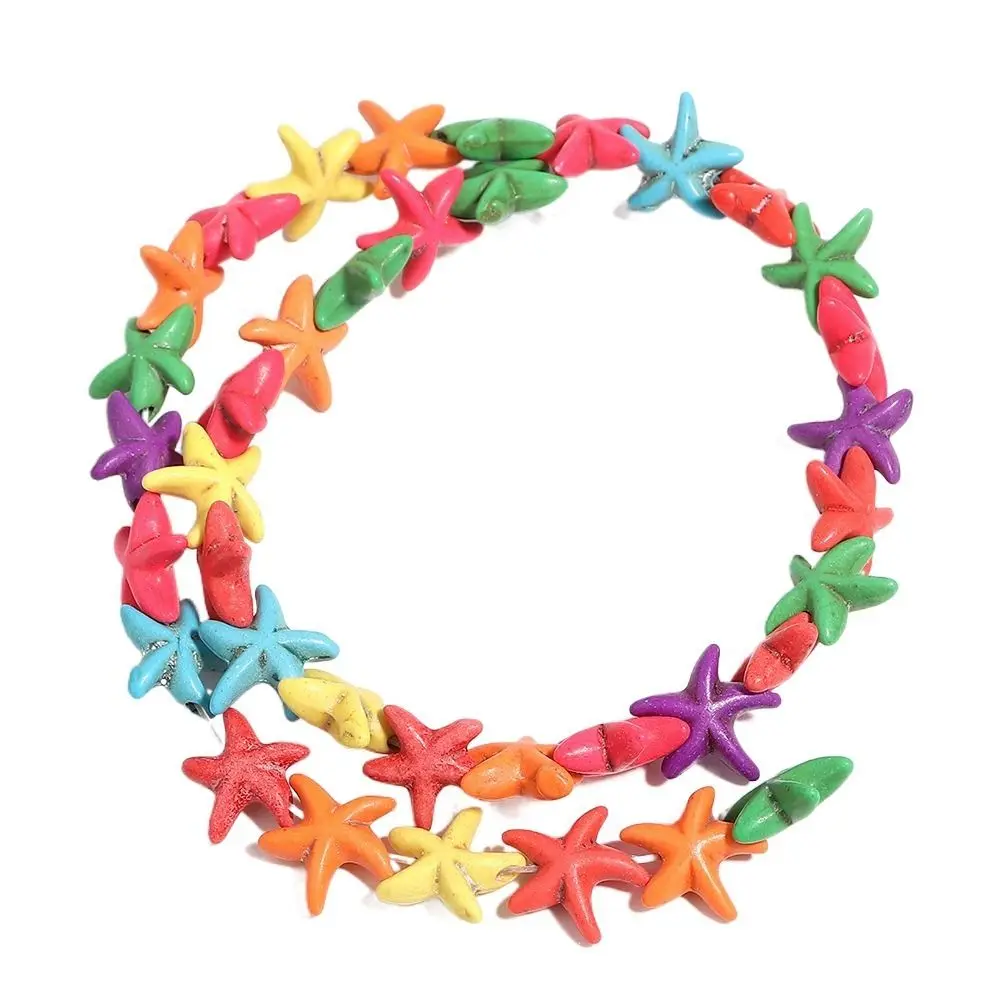 Stone Powder Starfish Turquoise Beads Handmade Craft Waterproof Sea Loose Spacer Stone Beads Sea Series 3D DIY Anklet Accessory