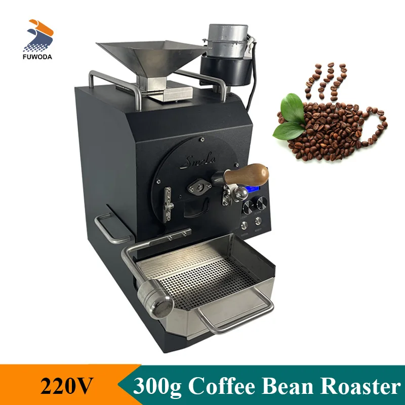 

Commercial 300g Coffee Bean Roaster 220V Coffee Cocoa Bean Baker Roasting Machine Drum Type High Quality Coffee Equipment