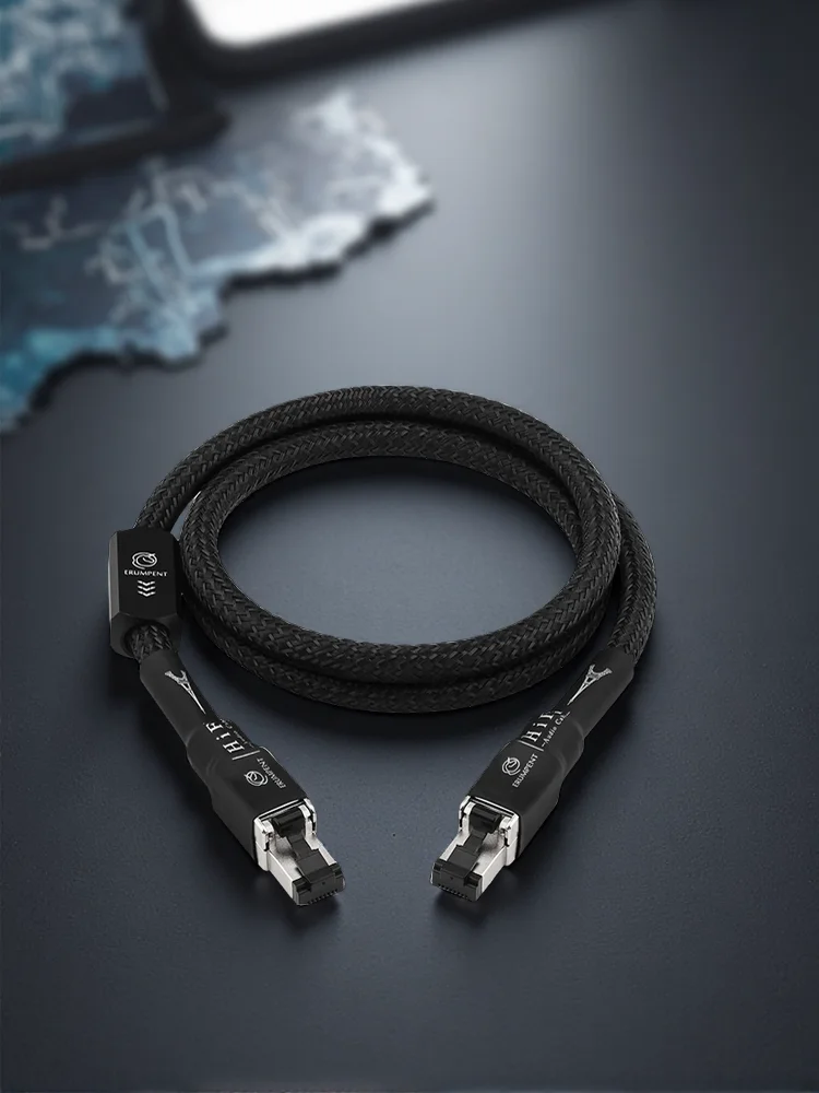 ERUMPENT Hi-end OCC HiFi Cat 8 Kabel Ethernet RJ45 Złącze Szybki przewód sieciowy LAN 40 Gb/s 2000 MHz do routera laptopa — zdjęcie produktu 7