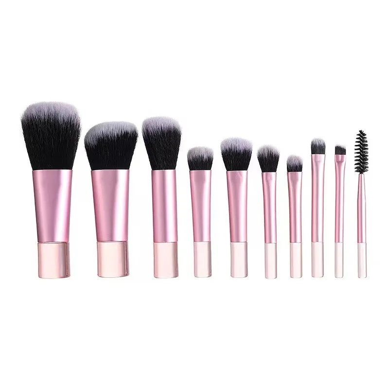 Makeup Brush Sets,10 Plastic mini with bag multifunctional at home or On-the-Go