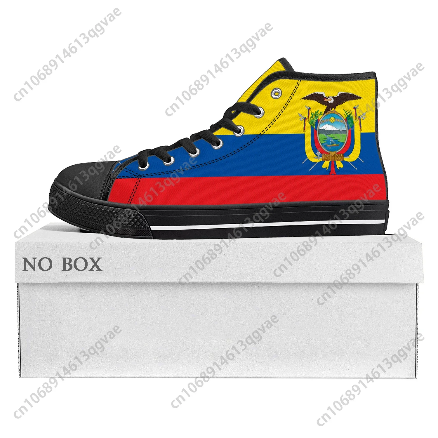 Ecuador Flag High Top High Quality Sneakers Mens Womens Teenager Canvas Sneaker Ecuador Casual Couple Shoes Custom Shoe