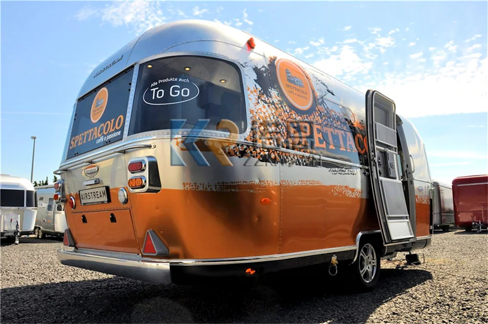 Custom Stainless Steel Food Trailer 500*200*230 cm Mobile Bar Trailers Airstream Food Truck with Full Kitchen Food Cart