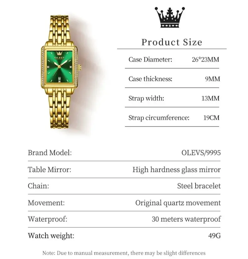OLEVS 9995 Elegant Quartz Ladies Womens Wristwatces Date Watch for Women Luxury Waterproof Luminous Watches Relojes Para Mujer