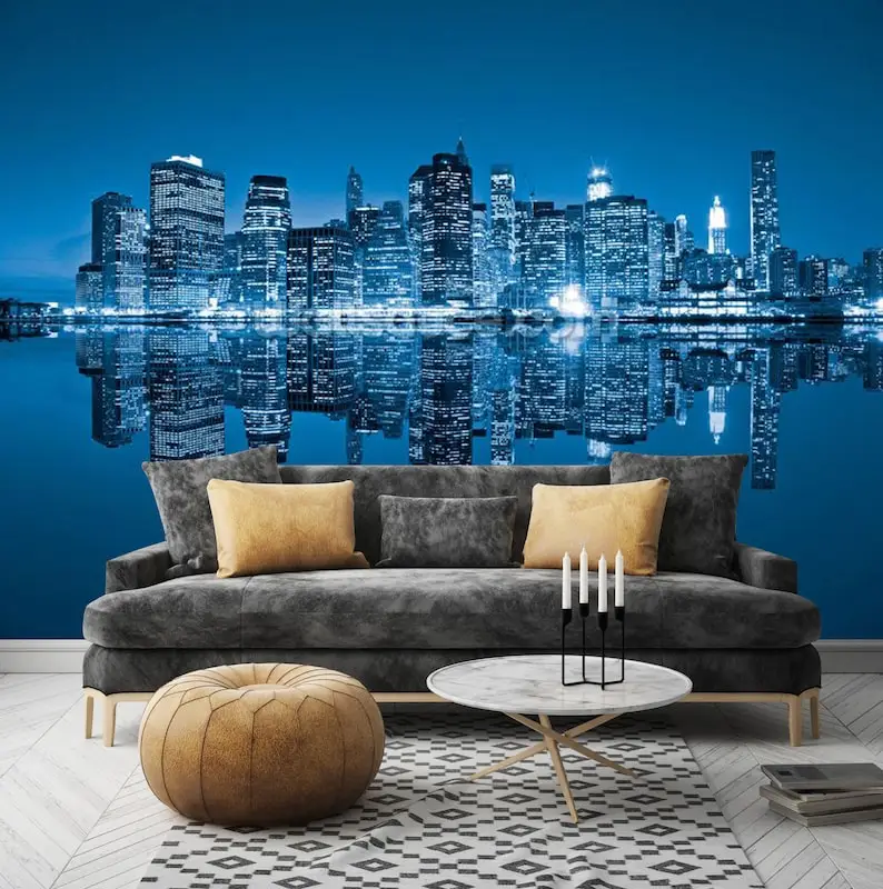 New York Wallpaper Manhattan Skyline NYC City Peel And Stick Non Woven Self Adhesive Wall Mural