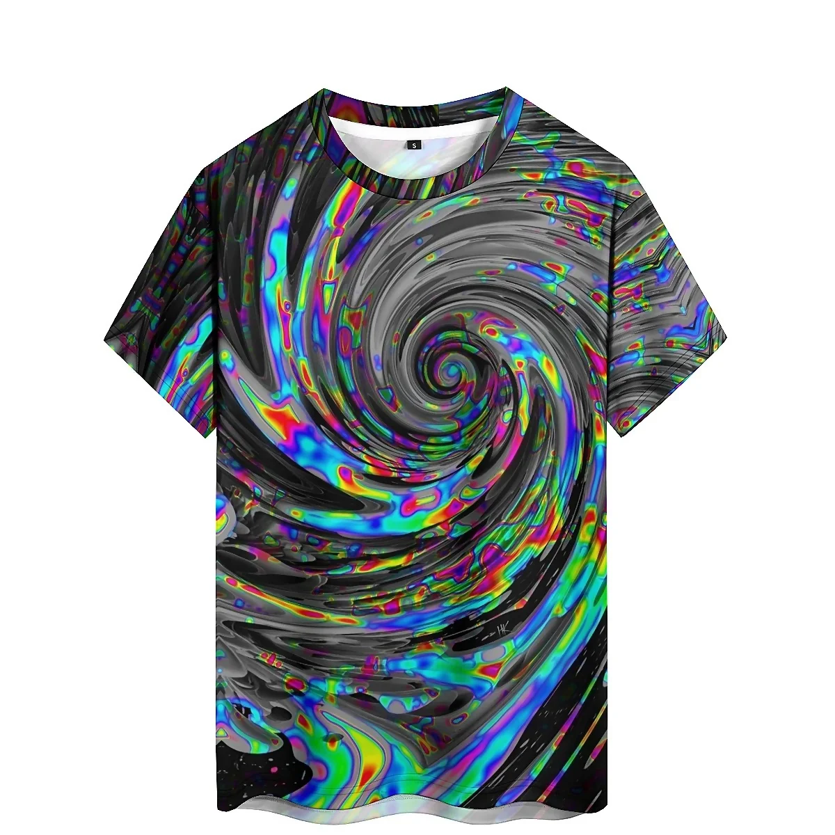 

Breathable & Quick-Dry Party Event Men's 3D Printed Short-Sleeve T-Shirt - Student Crew Neck Top