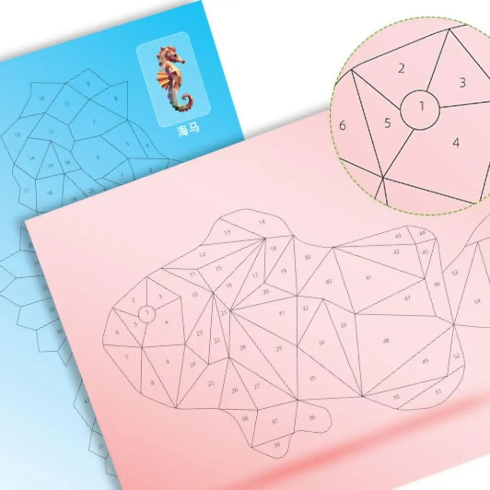 

Paper 3D Geometric Sticker Books Educational Toys Montessori DIY Paste Material Kit Cartoon Handmade Animals Sticker Book