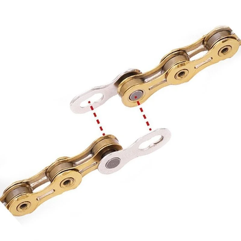 2 Pairs KMC Original Bicycle Chain Links Missing Link Velcro Silver/Gold 6/7/8/9/10/11/12 Speed Bicycle Reusable Chain Velcro