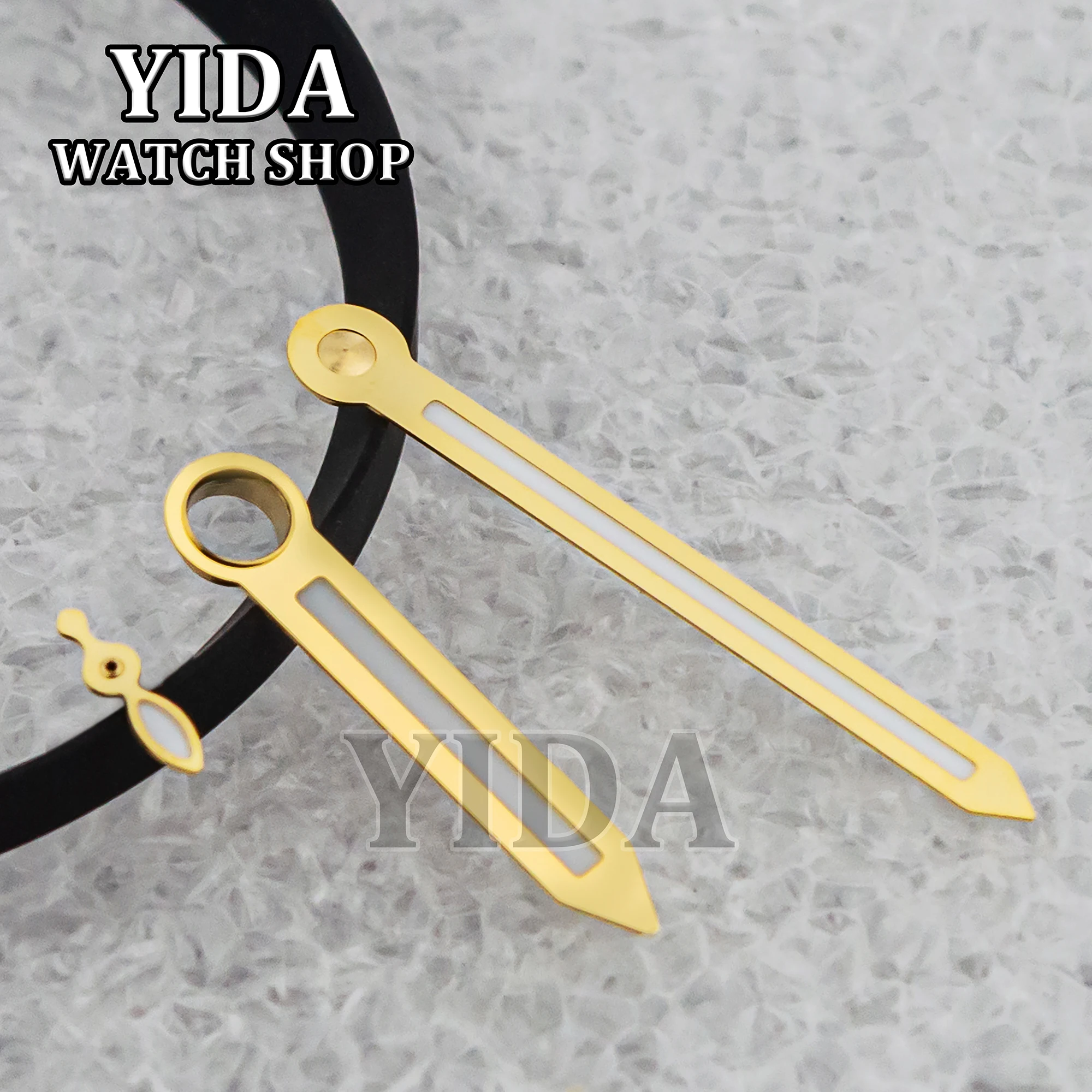 Mod Watch Hands For PAM 6154 Hands Gold Blue Needles Green Luminous Pointers fit ETA 6497/6498 ST3600 ST3620 Mechanical Movement