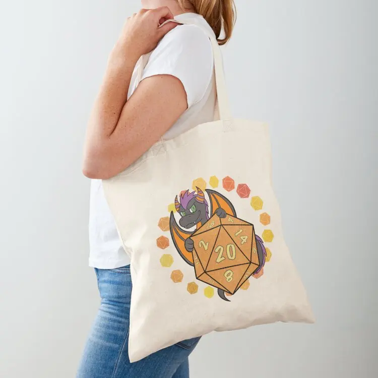 Dice Dragon - Halloween Colors Tote Bag Customizable tote bag reusable grocery bags university shopper bag