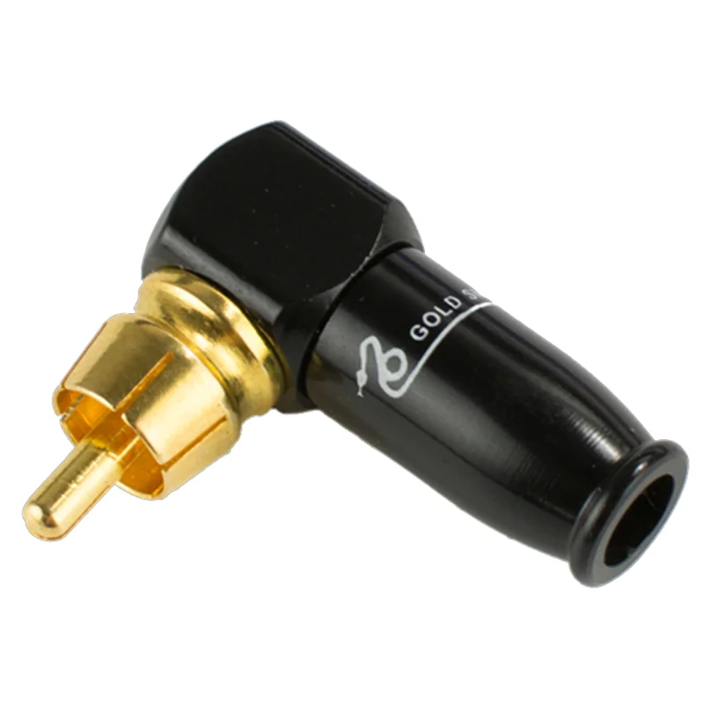 Hi-End DIY 90 Degree Elbow Snake King RCA plug audio signal cable connector HiFi audio terminal RCA plug