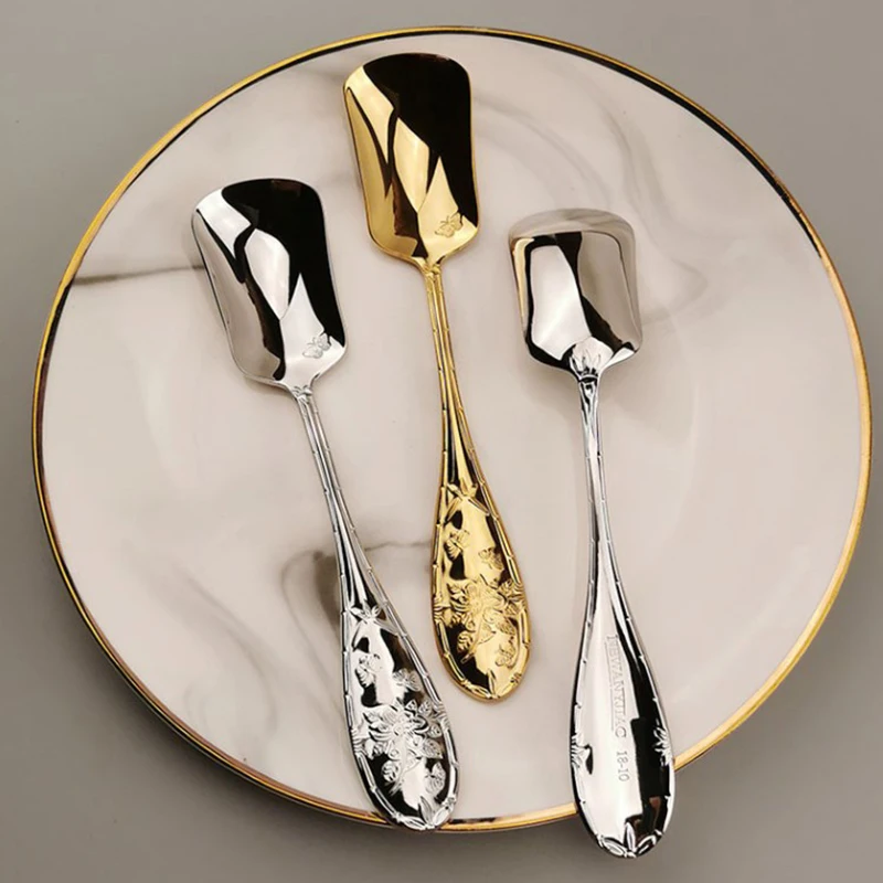 Stainless Steel Butterfly High-Capacity Dessert Cutlery Polished Thickened Portable Dessert Soup Spoon Kitchen Utensils