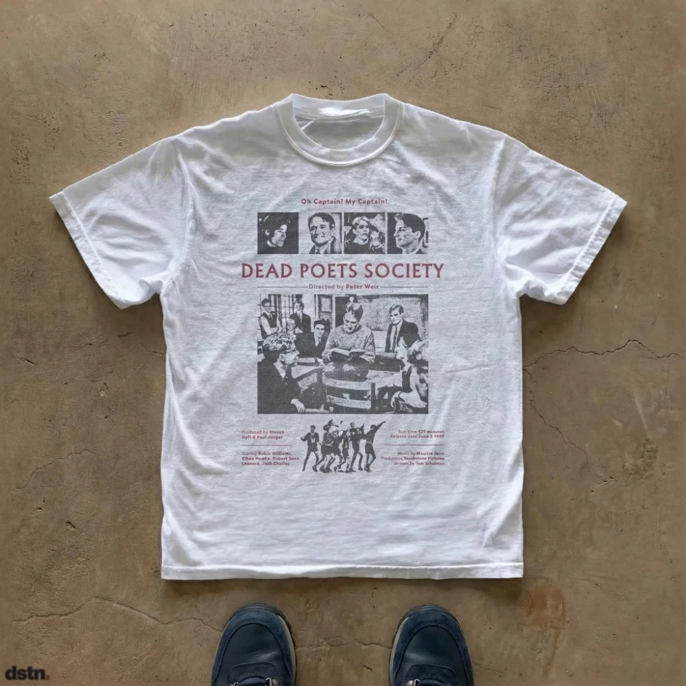 2026 Sommer Neues Design Death Poetry Society Hochwertiges, bequemes, atmungsaktives bedrucktes Rundhals-T-Shirt für Herren