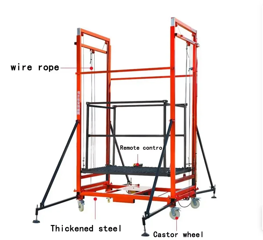 5M Automatic Electric Lifting Scaffold 300KG 500KG Mobile Scissor Lift Tables Work Platforms Steel Scaffolding