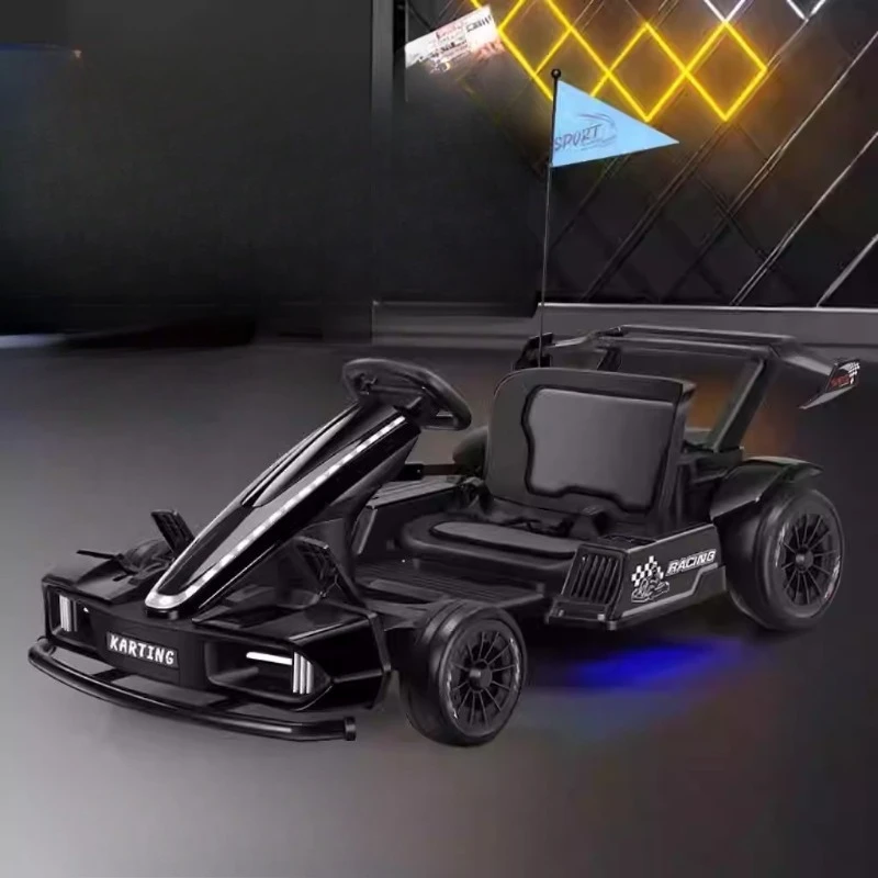Go Karts Eléctricos de Carreras 4845 con Doble Conducción, Gran Potencia, Pedal Eléctrico, Go Karts de Derrape para Niños y Adultos, Batería de 24V