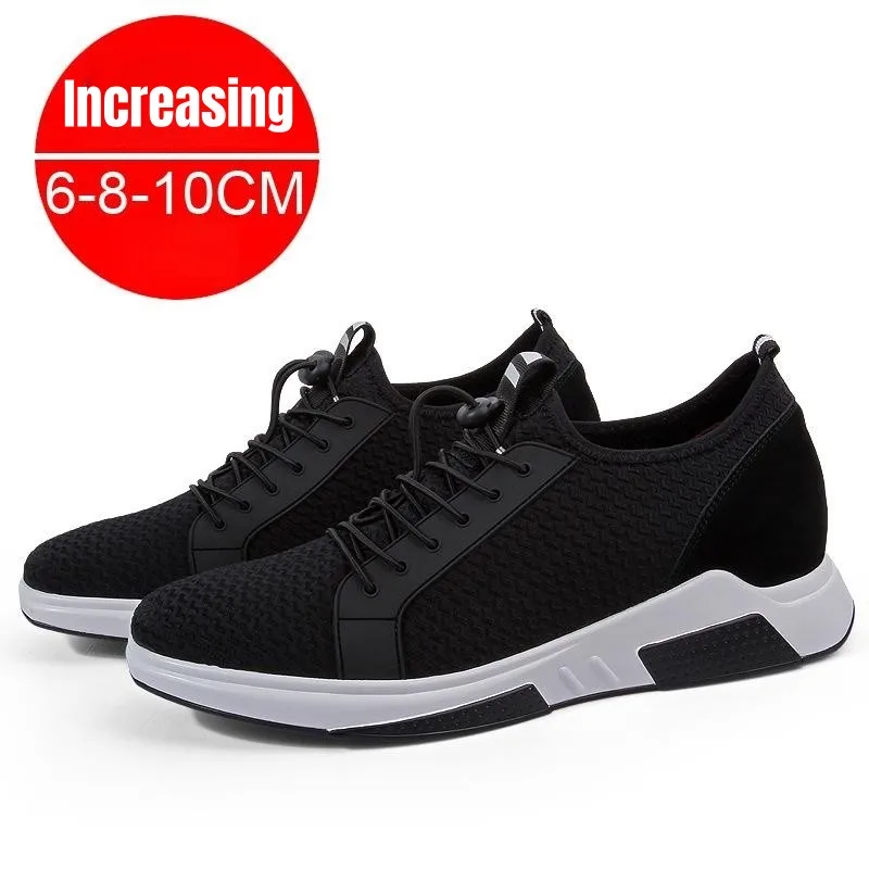 PDEP Invisible Inner Height Increasing Men\'s Sports Casual Board Shoes Zapatillas Lift 6CM,8CM,10CM Mesh Elevator Sneakers