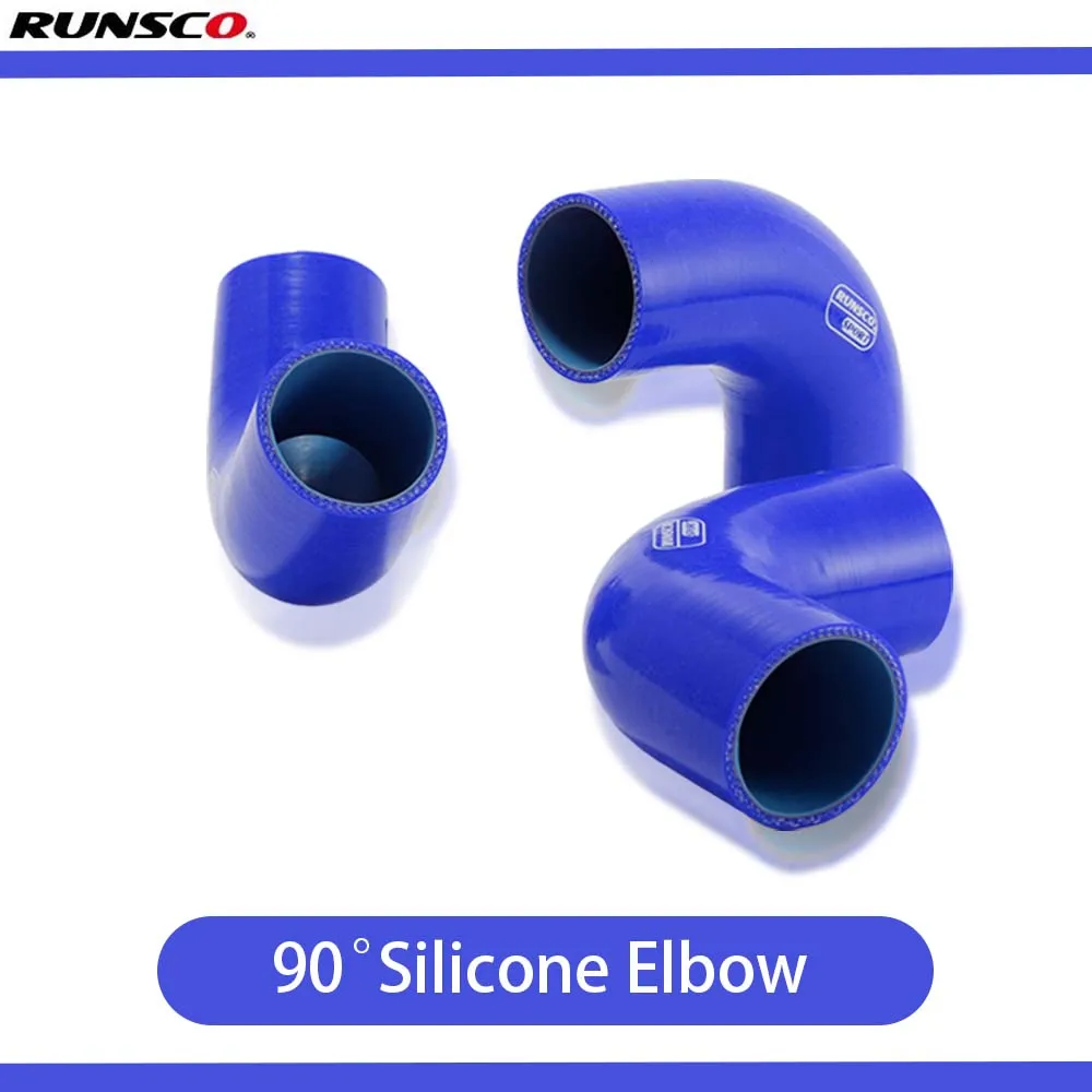 Runsco ID 38/45/51/57/60/63/70/76/80/83/89/102mm  Silicone Elbow Turbo Intake Pipe 90 degree Hose Color Blue