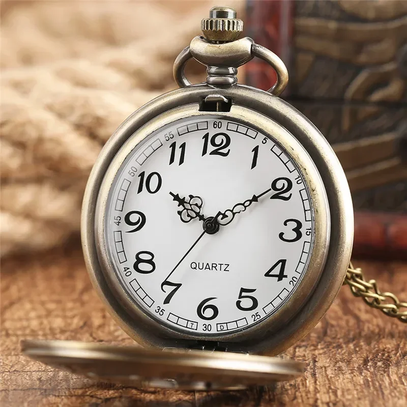 Vintage Hollow Out Twelve Constellation Men Women Analog Quartz Pocket Watch Chain Arabic Number Clock Birthday Gift Timepiece