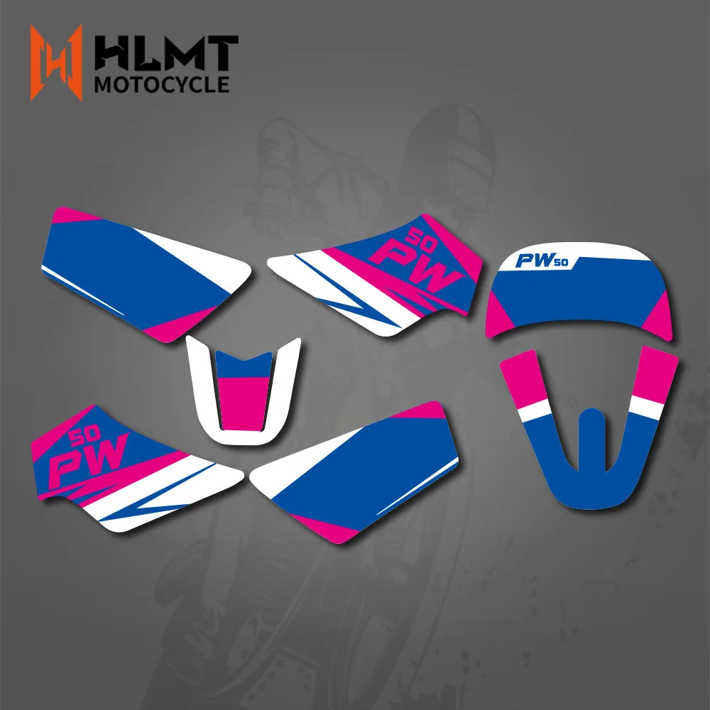 For Yamaha PW50 PW 50 PIT ALL YEARS HLMT Fairing Motorcycle Graphics Background Decals Sticker Customize Personality Style