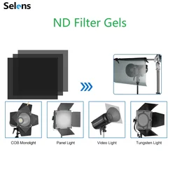 Selens ND 필터 젤 조명 중립 밀도 시트 키트, 사진 스튜디오 비디오 손전등용, ND3,ND6,ND9, 16x20 인치