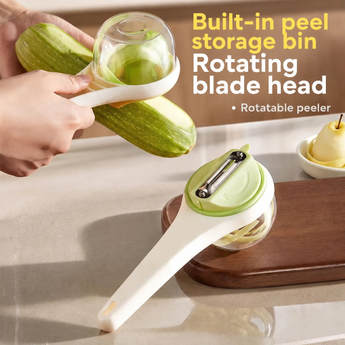 New Rotating Peeling Knife Fruit Knife Stainless Steel Fruit and Vegetable Peeling Artifact Melon Planer Anti Splashing Peeler