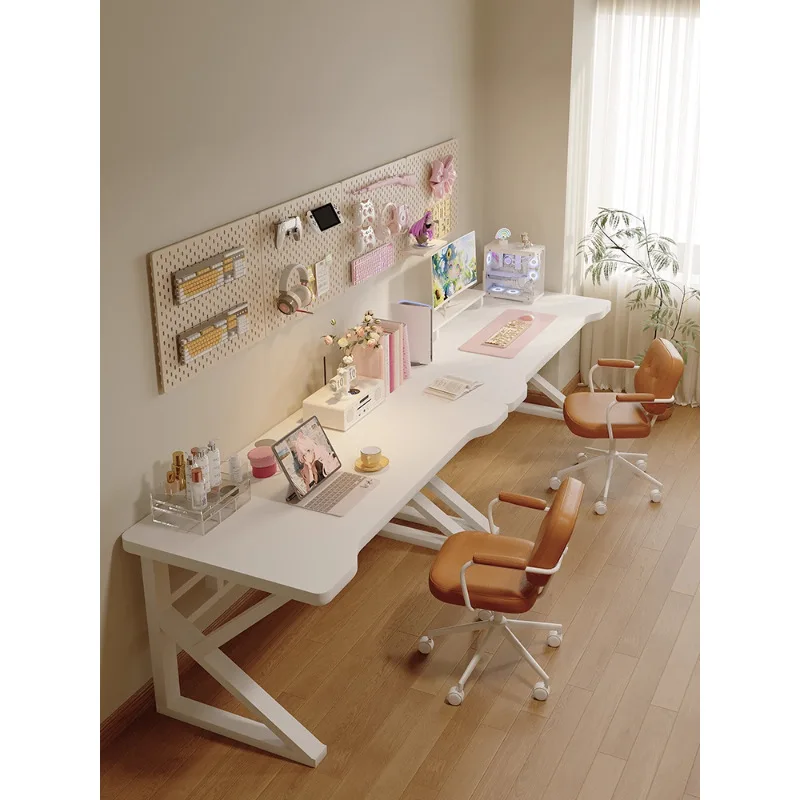 

Double computer desk desktop desk girls' bedroom rectangular table e-sports table home learning and writing desk