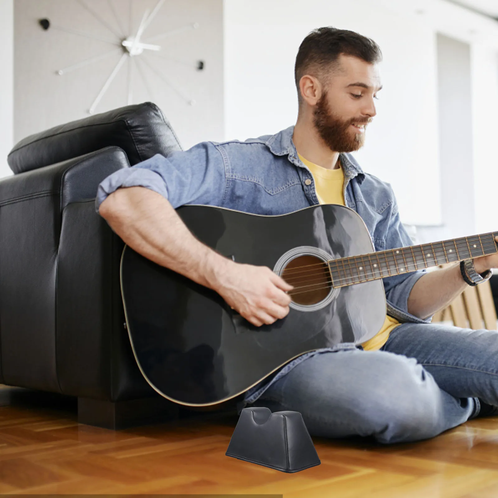 

Small Guitar Neck Rest Nut Pillow Acoustic Accessories Ukulele Black Skin Accesories