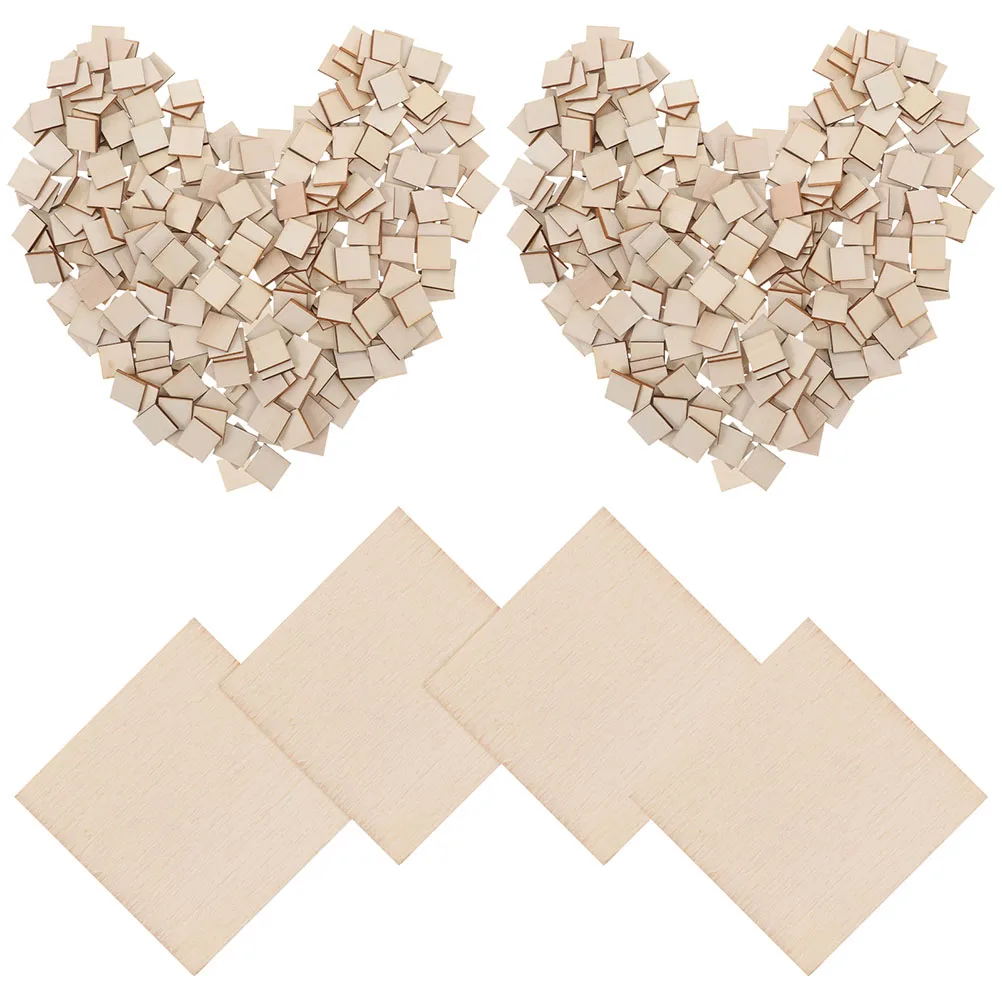 

500Pcs Square Wooden Pieces Unfinished Natural Wood Blanks for DIY Crafts Painting Engraving Pyrography Kids Educational