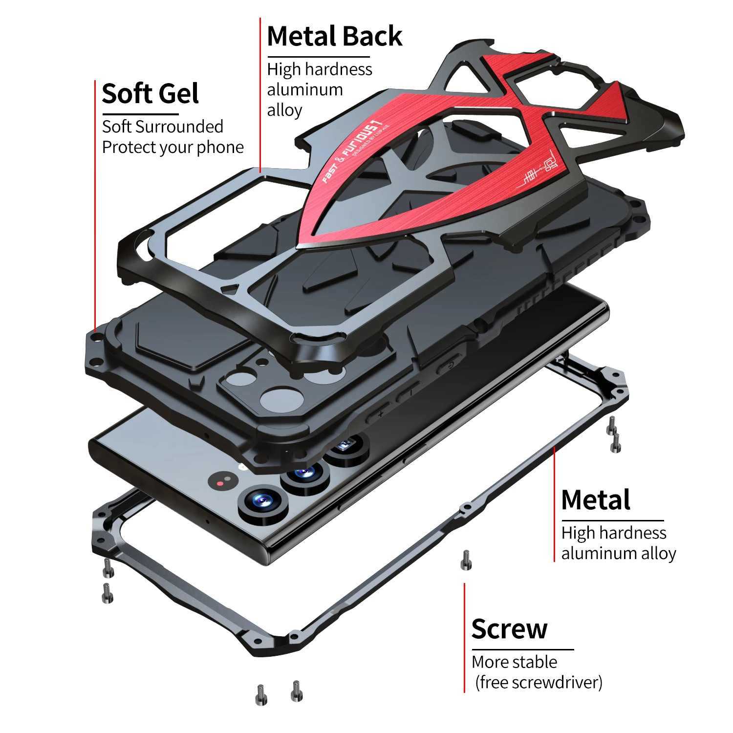 For Samsung Galaxy S25 S24 S23 S22 Ultra Case 5G Metal Armor Heavy Duty Phone Cover Military Grade Rugged Shockproof Coque Funda