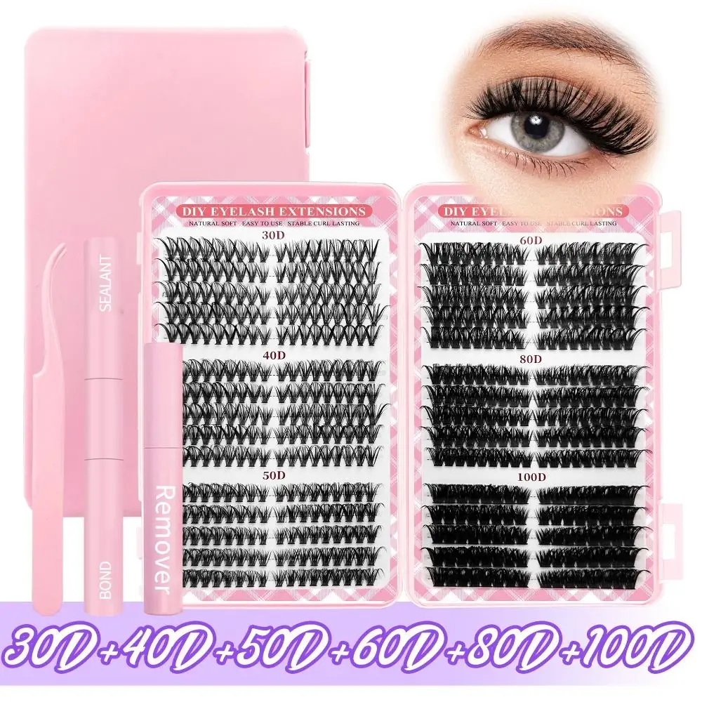 9-16mm Lange Künstliche Wimpern 3D Volumen Wispy Style 3D Faux Mink Lash Natürlicher Look Flauschige Cluster Augen-Make-up-Tools – Detail 5