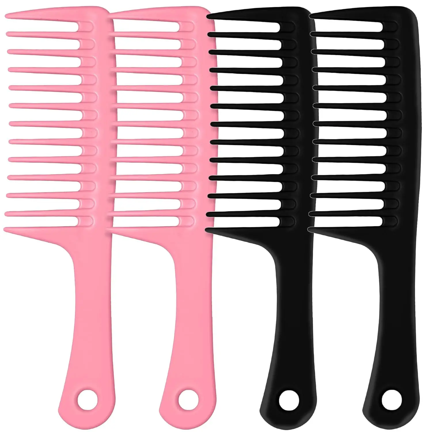 4pc Large Wide Tooth Comb Detangling Wet or Dry Combs for Shower, Hair Styling Brush for Natural, Curly, Long Hair for Women&Man
