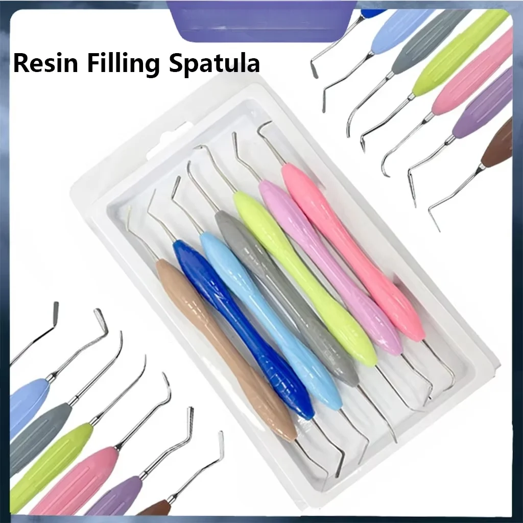 7点セット-デンタルコンポジット充填器具-レジン充填スパチュラ-美容修復キット-修復用歯科ツール