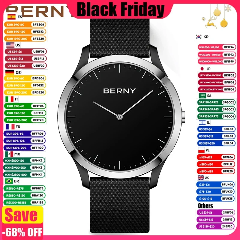 BERNY Smart Uhr für Frauen Männer Paar Herz Rate Monitor Wasserdichte Sport Fitness Tracker Android IOS Uhr