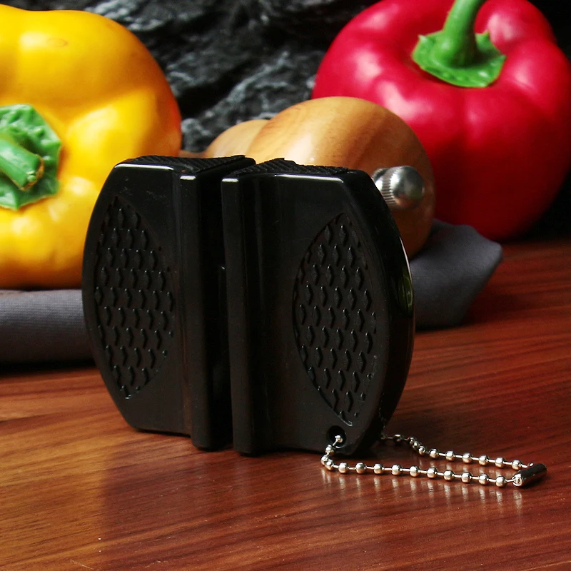 Portable Kitchen Knife Sharpener Unique Design Outdoor Small Sharpener With Keychain Knives Scissors Sharpening Tools