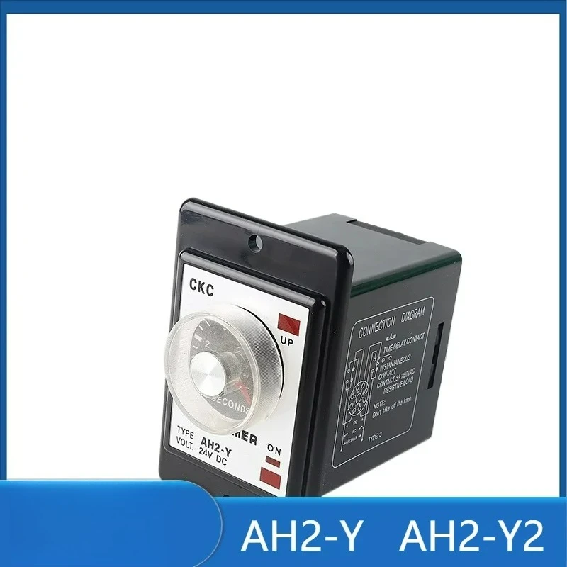 AH2-Y CKC Time Relay AC380V AC220V  AC110V DC24V DC12V Power on Delay Timer 1S 10S 30S 60S 3M 6M 10M 30M 60M