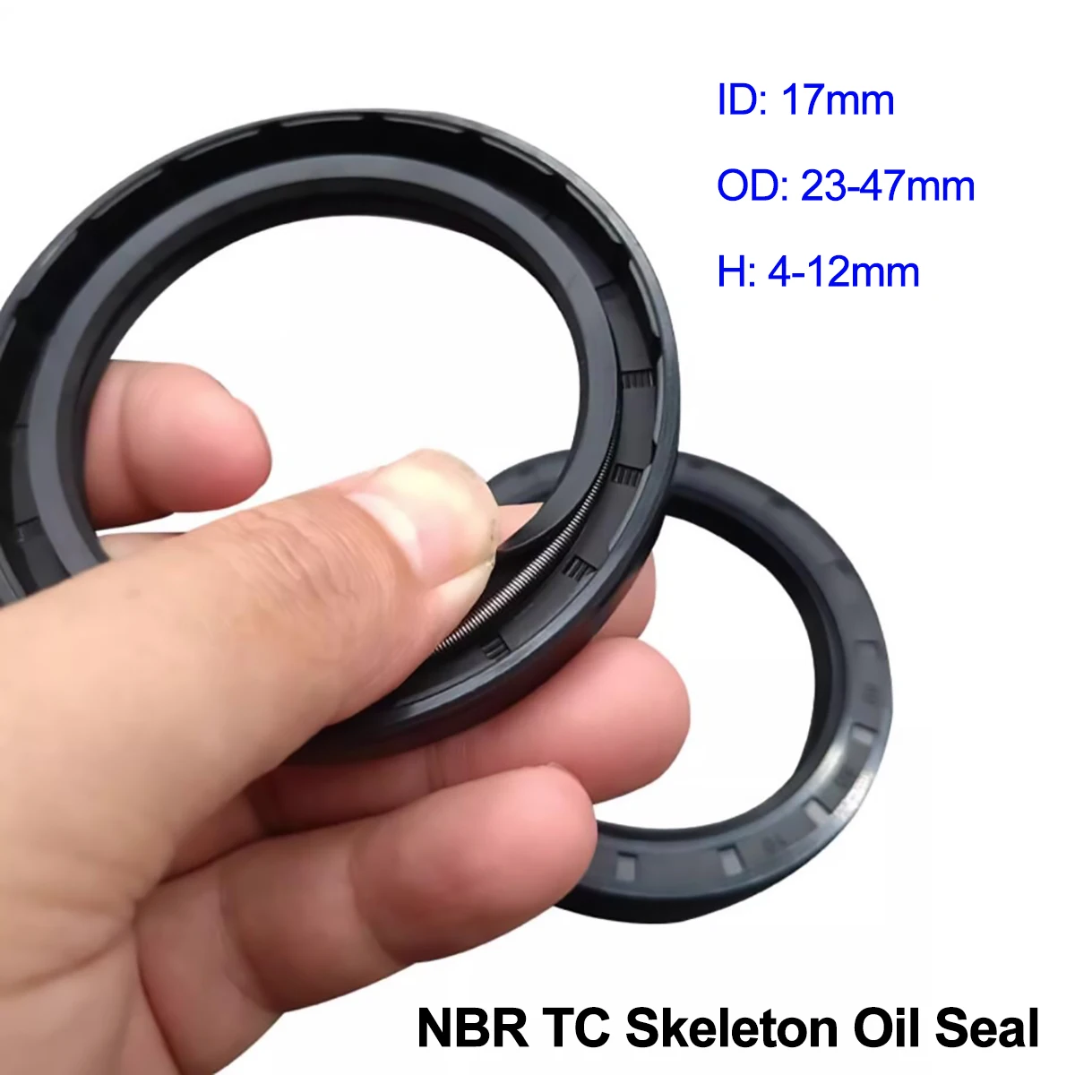 

Black NBR TC/FB/TG4 Skeleton Oil Seal ID 17mm OD 23-47mm Thickness 4-12mm Nitrile Butadiene Rubber Gasket Sealing Rings