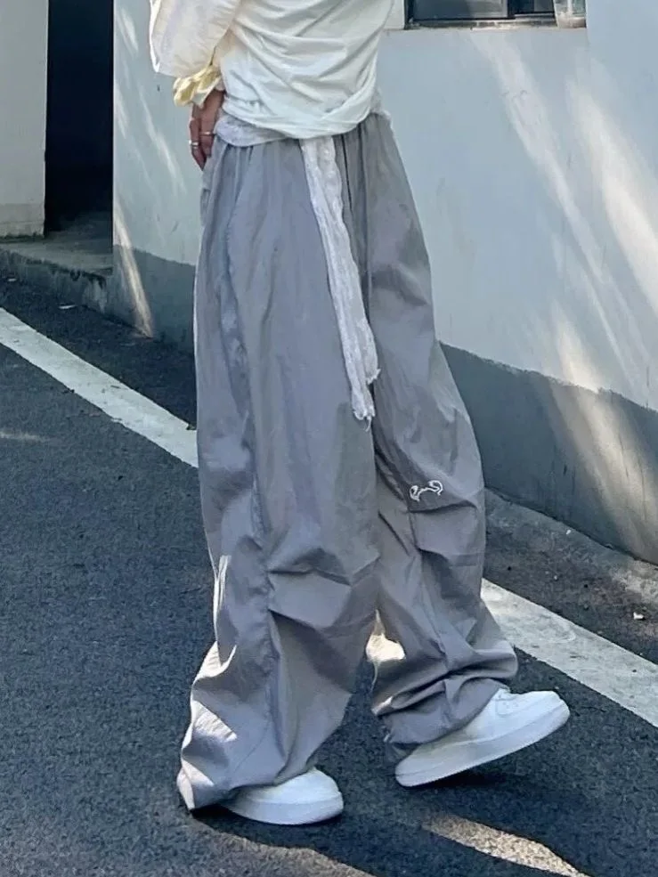 

Широкие брюки цвета хаки, женские зимние плюшевые атласные мешковатые брюки, городские современные бархатные лоскутные многослойные пуговицы на флисовой подкладке, офисные ретро