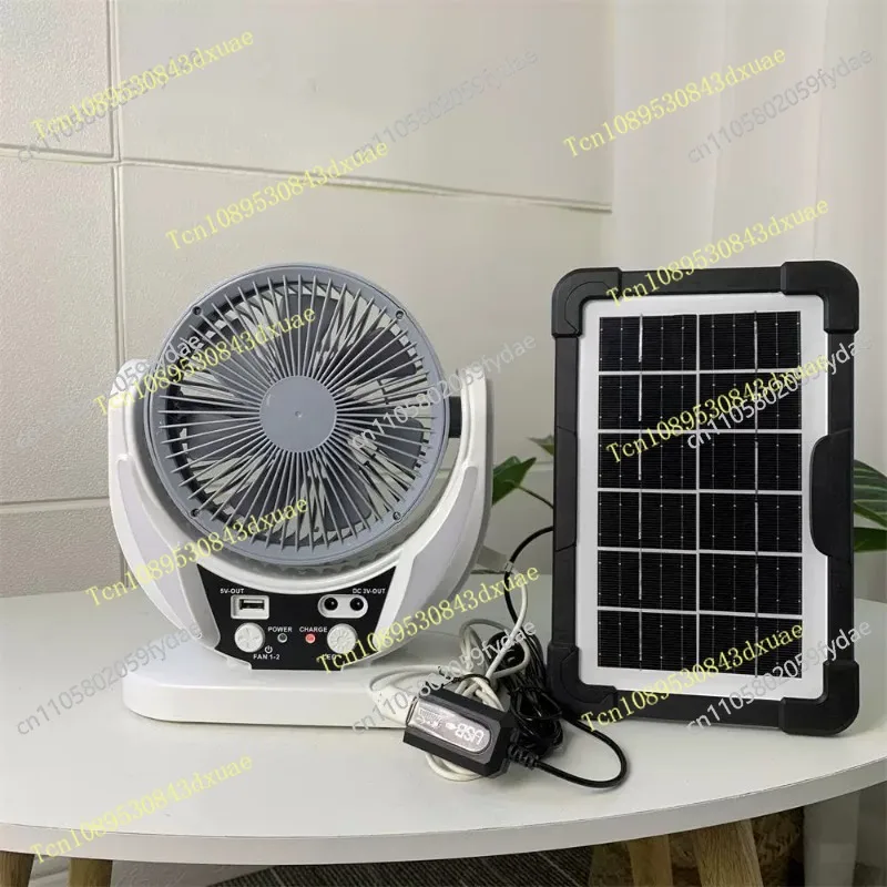 6 inch USB charging solar fan light set multi-function air circulation fan large wind fan