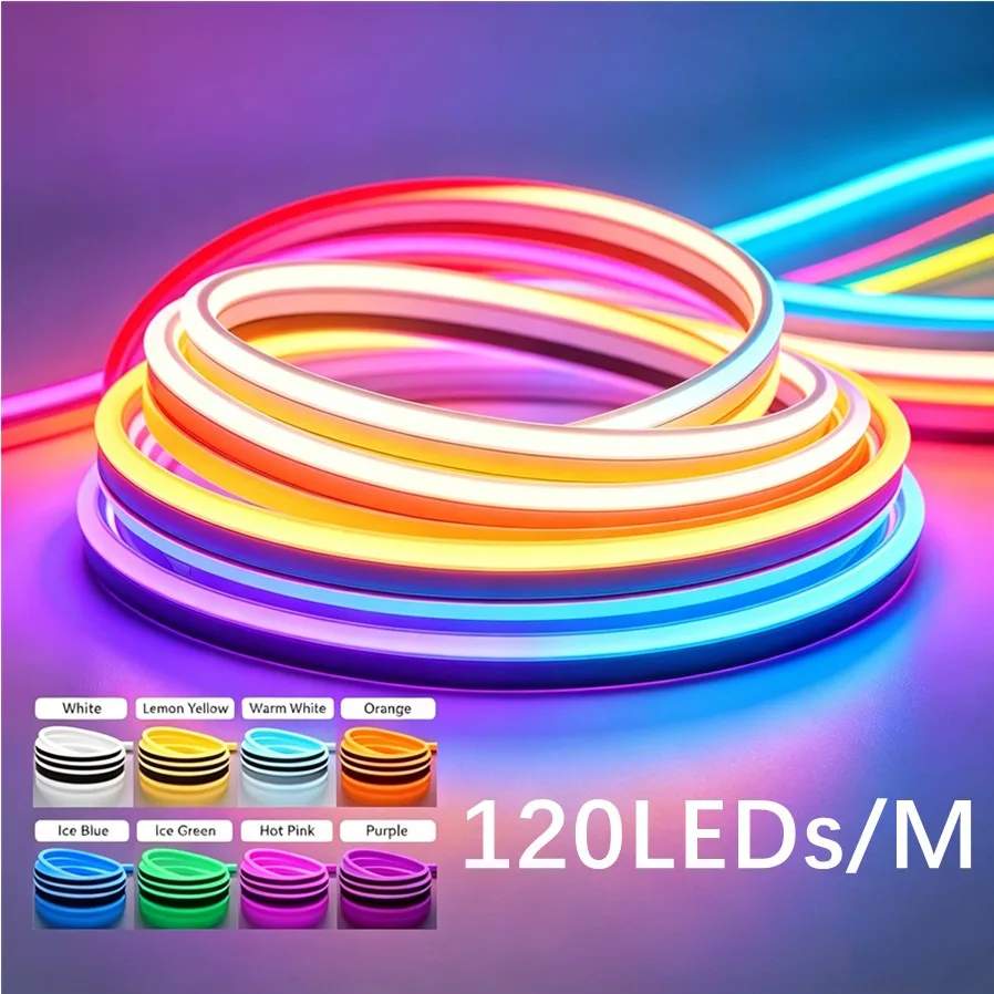 SMD2835 12V Led Neon Strip Light 2Pin Wire/DC Plug 6mm Narrow Rope Flex Tape Silicon Tube Bar IP67 For DIY Home Decoration