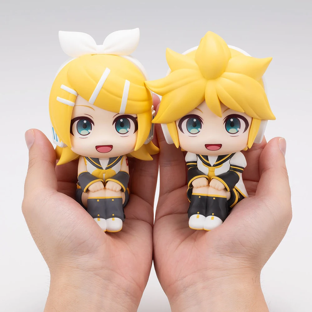 Original MegaHouse Look up Kagamine Rin Kagamine Len Actionfigur 11CM Q-Version Anime Peripheriegeräte Sammeln Sie Modell Cartoon Geschenk