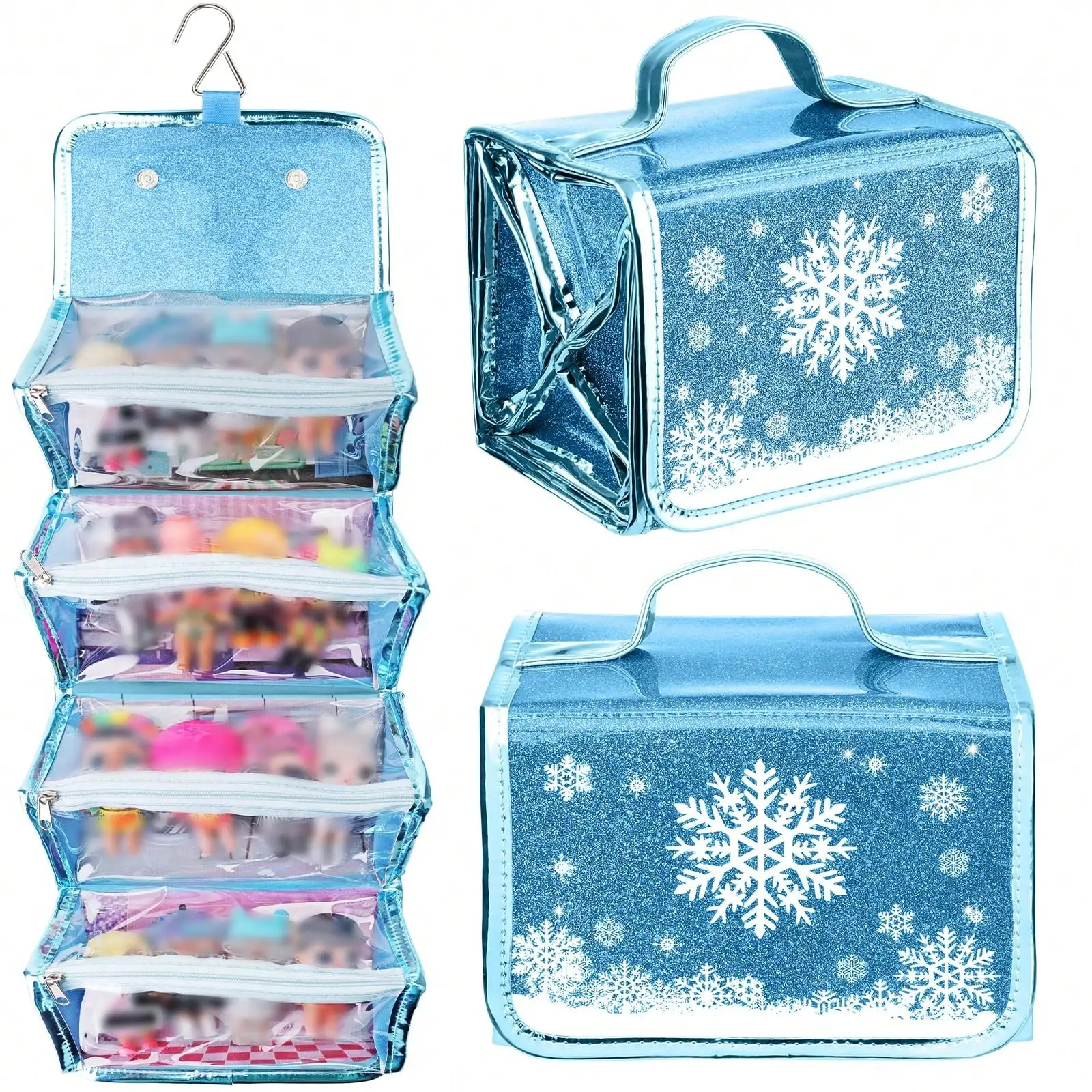 Snowflake Toy Storage Bag For LOL Surprise Dolls Portable Doll Organizer Bag For Girls Doll Display Case Christmas New year Gift