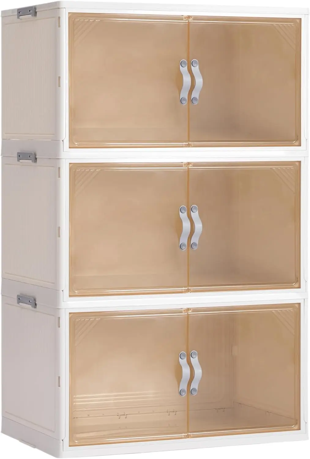 

Storage Bins with Lid - 22.8 Gal Foldable Stackable Storage Bins with Drawers - Closet Organizer