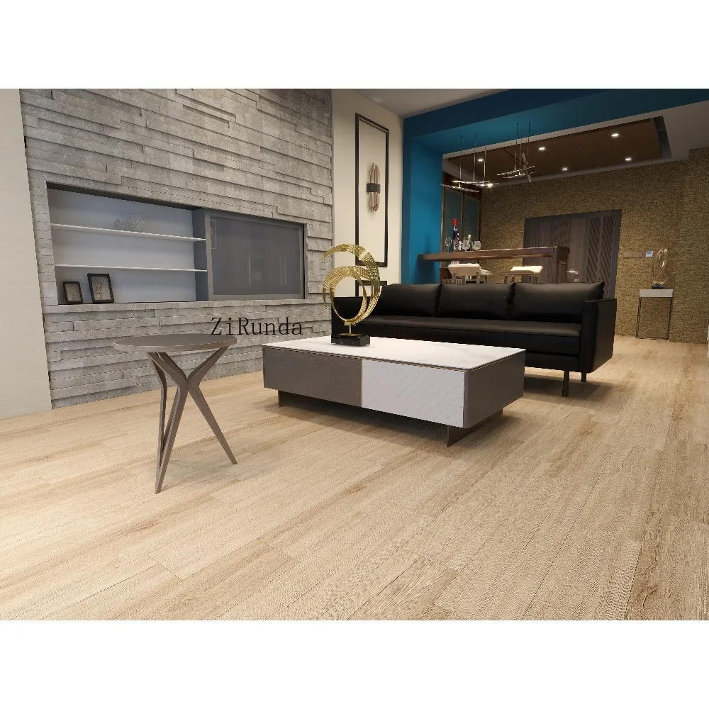 カスタマイズ版 モダン 100% オフィス向け ハードコア SPC プラスチックフロア 防水 エンボス加工 木目調