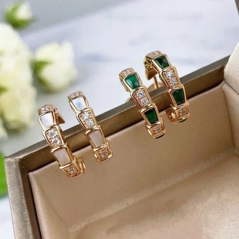 

ZH 2025 European and American Fashion Rose Gold Beimu Snake Bone Earrings for Women Personalized LuxuryBrand Jewelry Party Gifts