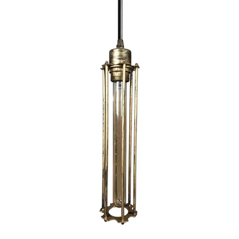 American style rural retro industrial creative restaurant European long iron frame single head chandelier flute Chandelier