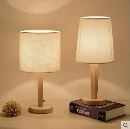 

Nordic simple modern bedroom living room decoration bedside solid wood art warm creative LED table lamp