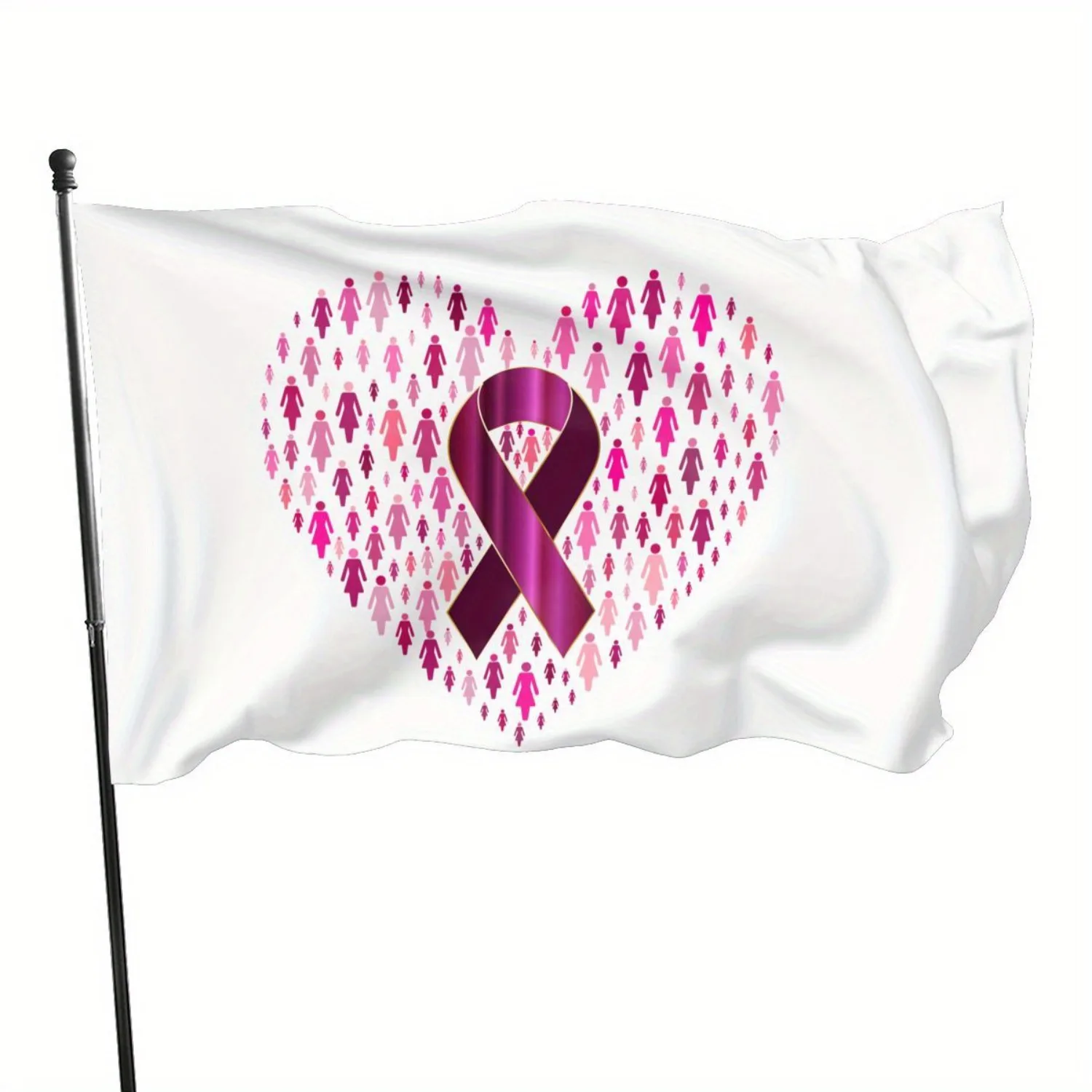 2D Flat, 2D Door Banner, 1PC2D Door Banner, Breast Cancer Awareness African American Vs. White Women 3x5ft Outdoor